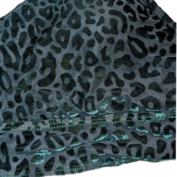 NWOT SHEIN Curve Velvet Green Leopard Print Bikini, Size 2XL - Picture 4 of 9